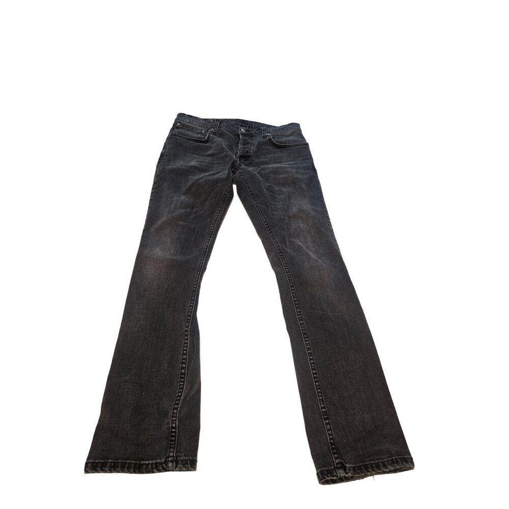 Nudie Jeans Co Grim‎ Tim Men's Concrete Concrete Black Jeans 1009862 ORG Cotton